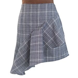 Hayden LA Plaid Asymmetrical Ruffle Mini Skirt Women's Small NWT Zip Closure
